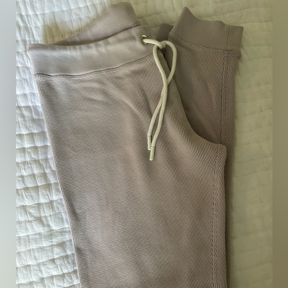 Lilac pastel waffle cotton hoodie & jogger lounge wear matching set - Picture 6 of 14